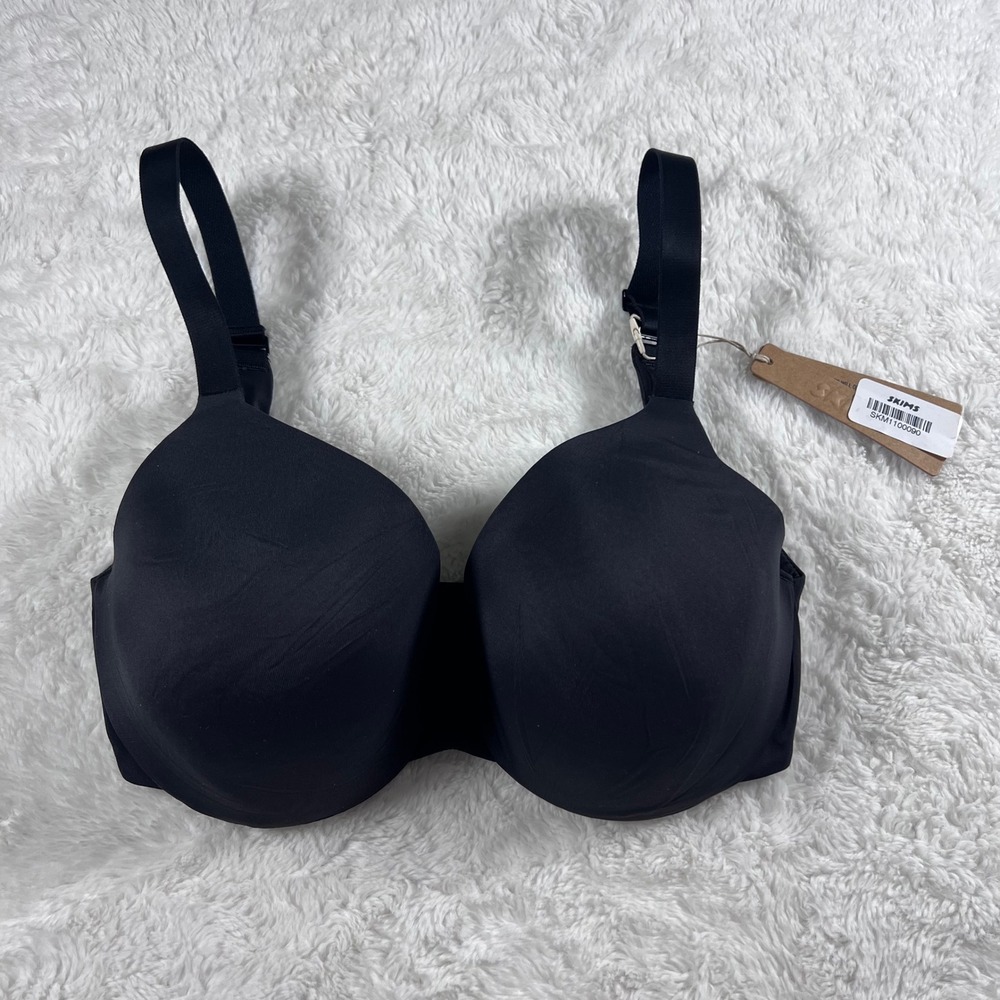 SKIMS Smoothing Intimates Full Coverage Lightly Lined Bra Onyx Black 32DD NEW